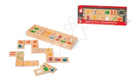 Domino a Lotto - Dřevěné domino Barnyards Dominoes Janod - 3