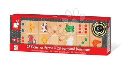 Domino a Lotto - Dřevěné domino Barnyards Dominoes Janod - 4