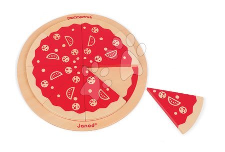 Cizojazyčné společenské hry - Dřevěná společenská hra Pizza 123 Janod - 3