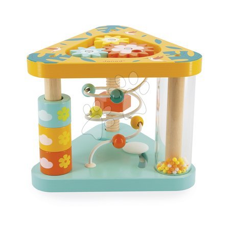 Дървени дидактични играчки - Дървен дидактичен триъгълник Multi-activity Triangle Tropic Janod - 2