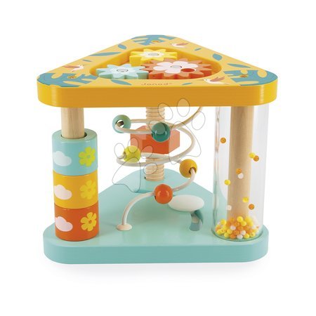 Дървени дидактични играчки - Дървен дидактичен триъгълник Multi-activity Triangle Tropic Janod - 6