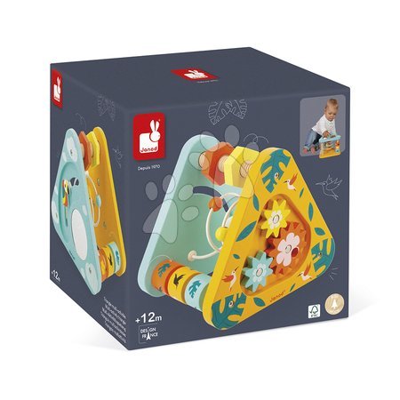 Дървени дидактични играчки - Дървен дидактичен триъгълник Multi-activity Triangle Tropic Janod - 8