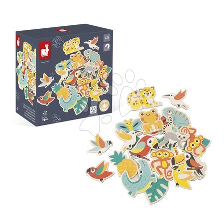 Магнити за деца | Страница 2 - Дървени магнитчета Тропически животни Tropical Magnets Set Tropik Janod_1