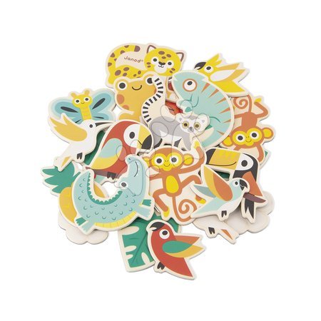 Магнити за деца - Дървени магнитчета Тропически животни Tropical Magnets Set Tropik Janod - 3
