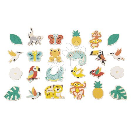 Магнити за деца - Дървени магнитчета Тропически животни Tropical Magnets Set Tropik Janod - 2
