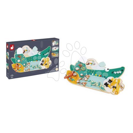 Didaktische Holzspielzeuge - Holz-Lernspiel Krokodil – Activity Board Tropik von Janod - 3