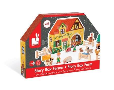 Garáže  - Dřevěná stavebnice Farma Story Set Box Janod - 3