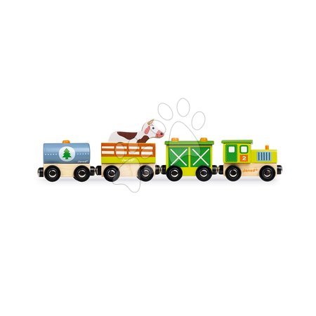Дървени влакчета и железопътни линии - Drevený vláčik Farma Story Farm Train Janod