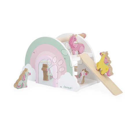 Дървени къщички - Дървена къщичка за еднорози Unicorn House Janod - 6