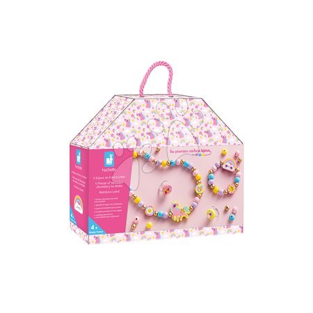 Jucării creative și didactice | Pagină 24 - Set pentru confecționarea bijuteriilor - Mărgele din lemn Țara curcubeului Wooden Jewellery Rainbow Land Atelier Janod_1