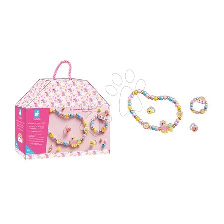 Jucării creative și didactice | Pagină 24 - Set pentru confecționarea bijuteriilor - Mărgele din lemn Țara curcubeului Wooden Jewellery Rainbow Land Atelier Janod