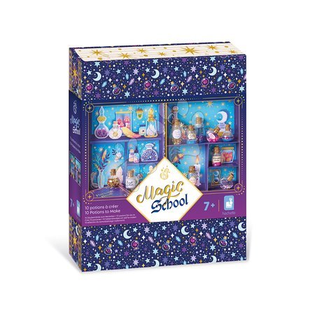 Jucării creative și didactice de la producătorul Janod - Set creativ DIY Fabrică-ți singur elixirul magic - Școala de magie My Magic Potions Magic School Atelier Janod