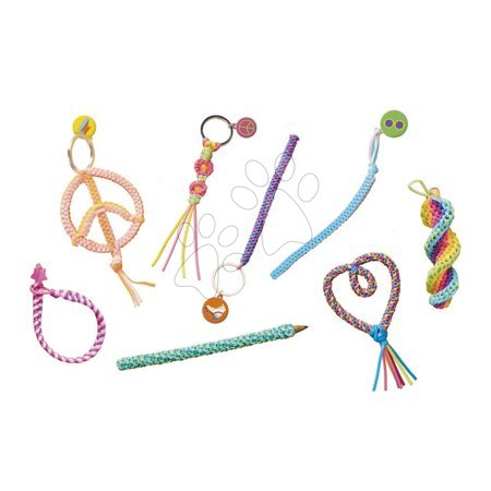 Trabalhos manuais e criação - Maxi conjunto criativo Criamos com tubos Mier e amor Scoubidou Peace & Love Atelier Janod - 8