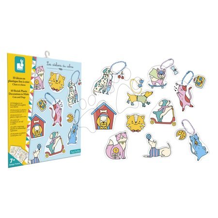 Prace ręczne i tworzenie - Mini kreatívna sada Zmršťovacie obrázky Shrink Plastic Decorations Cats & Dogs Atelier Janod - 4