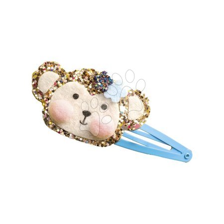 Lucru manual și creație - Set pentru fabricarea bijuteriilor Agrafe de păr Animale exotice Glitter Hair Clips Exotic Animals Atelier Janod - 6