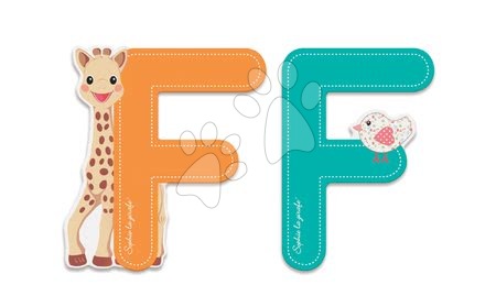 Dojčenské potreby - Drevené písmeno F Sophie The Giraffe Janod