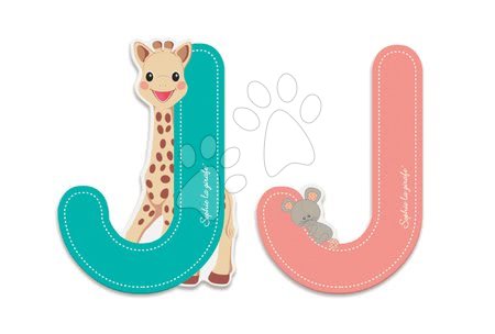 Kojenecké potřeby - Dřevěné písmeno J Sophie The Giraffe Janod