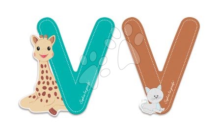 Kojenecké potřeby - Dřevěné písmeno V Sophie The Giraffe Janod