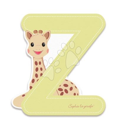 Janod - Dřevěné písmeno Z Sophie The Giraffe Janod lepící 7 cm béžové od 3 let