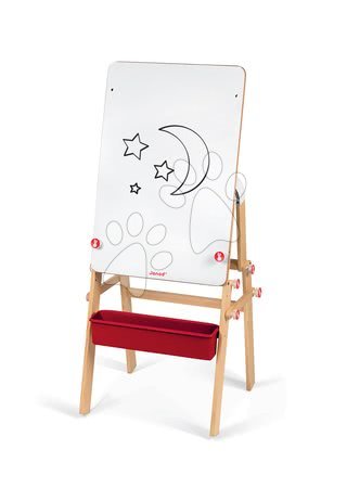 Janod - Set dřevěná magnetická školní lavice Splash Janod s tabulí 2v1 polohovatelná a židle_1
