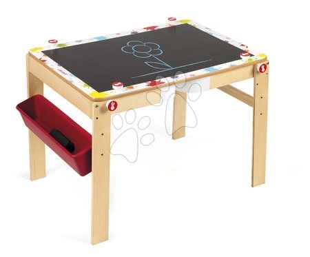 Janod - Dřevěná školní lavice a tabule Splash Janod 2v1 magnetická, polohovatelná s poličkou a doplňky od 3 let_1