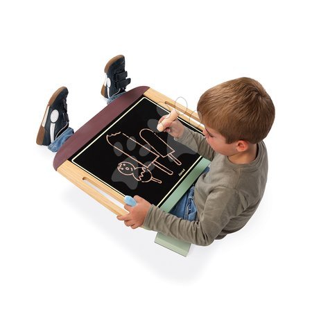 Školní tabule - Drevená magnetická tabuľa na stôl White and Blackboard Table Janod - 9