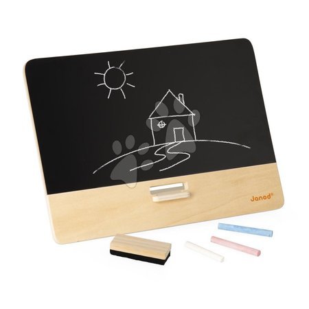 Školské tabule - Drevená tabuľa na stôl so stojanom Timeless Chalkboard Janod