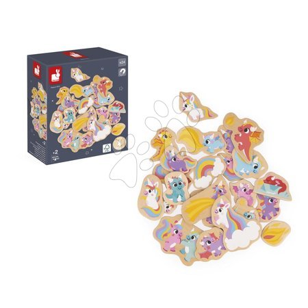 Магнити за деца - Дървени магнити Еднорози и Дракони Unicorn & Dragon Magnets Janod - 3