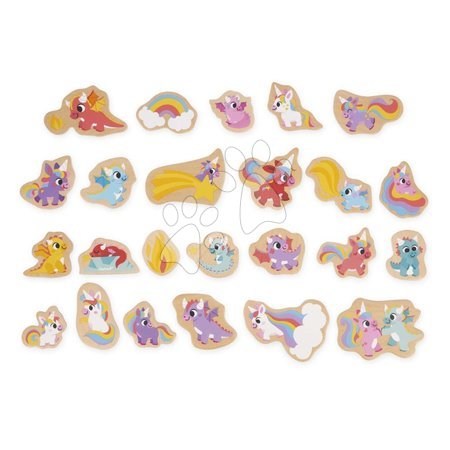 Магнити за деца - Дървени магнити Еднорози и Дракони Unicorn & Dragon Magnets Janod - 2