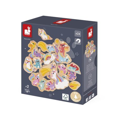 Магнити за деца - Дървени магнити Еднорози и Дракони Unicorn & Dragon Magnets Janod - 4