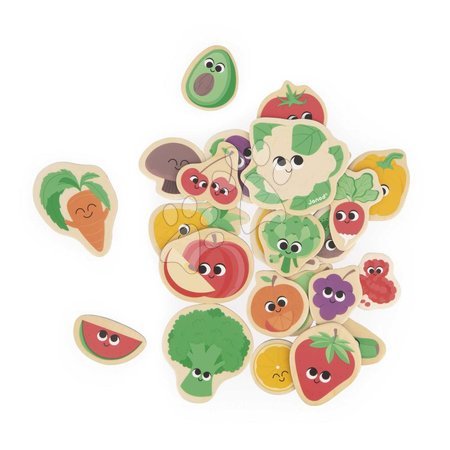 Магнити за деца - Дървени магнитчета Плодове и Зеленчуци Fruit & Vegetable Magnets Janod - 2