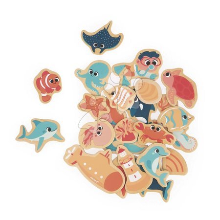 Магнити за деца - Дървени магнитчета Морски свят Sea Life Magnets Janod - 2
