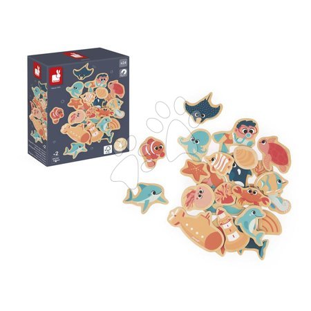 Магнити за деца - Дървени магнитчета Морски свят Sea Life Magnets Janod - 3
