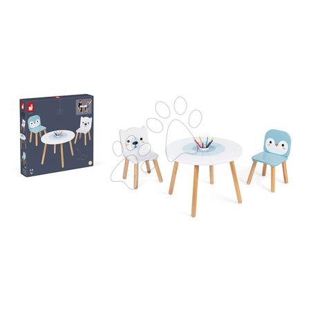 Mobiliário infantil de madeira - Mesa de madeira com cadeiras Table and Chairs Polar Janod - 5