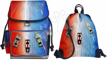 Kreatívne a didaktické hračky - Set školský batoh veľký Ergomaxx Racing Club a školský vak na telocvik a prezuvky Jeune Premier