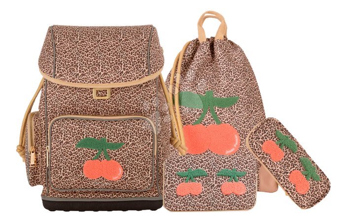 Schulbedarf-Sets vom Hersteller Jeune Premier - Set Großer Schulranzen Ergomaxx Leopard Cherry von Jeune Premier