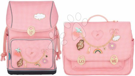 Školské potreby - Set školský batoh veľký Ergomaxx Vichy Love Pink a školská aktovka Midi Jeune Premier