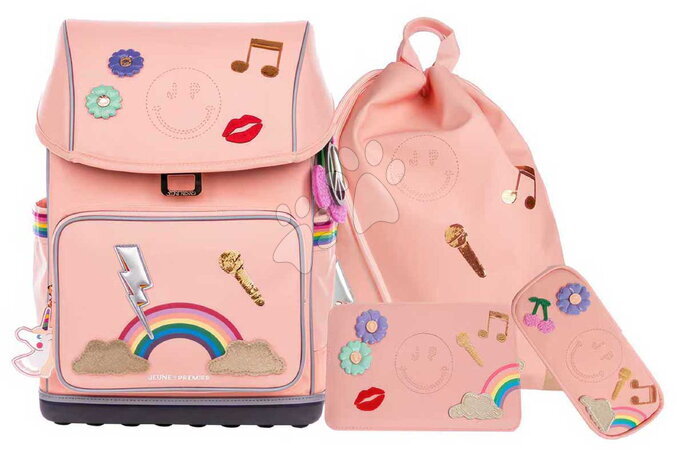 Iskolai kellékek - Szett nagy iskolatáska Ergomaxx Lady Gadget Pink Jeune Premier