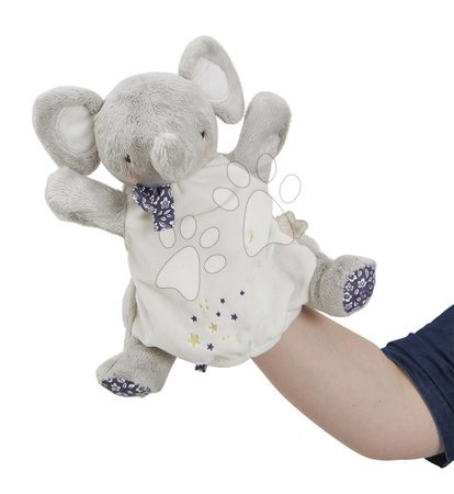 Plišaste igrače - Plišasti slonček lutkovno gledališče Elephant Doudou Puppet Petites Chansons Kaloo_1