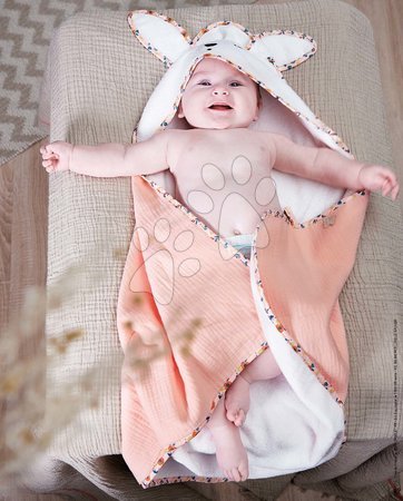 Kojenecké osušky - Osuška s kapucí pro nejmenší Zajíček Bath Towel Poppy K'Doux Kaloo - 1
