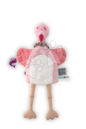 Lutke za najmlajše - Plišasti plamenec lutkovno gledališče Nopnop-Rose Flamingo Doudou Kaloo