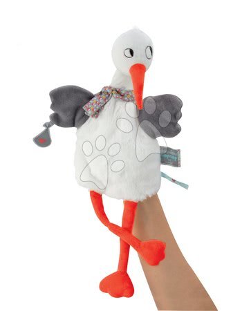 Loutky pro nejmenší - Plyšový čáp loutkové divadlo Nopnop-Dandy Stork Doudou Kaloo - 1