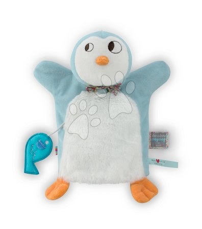 Păpuși pentru bebeluși - Pinguin de pluş păpuşă de mână Nopnop-Ice Cream Doudou Kaloo
