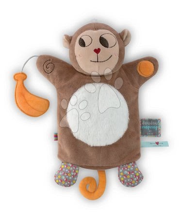 Bábky pre najmenších - Plyšová opička bábkové divadlo Nopnop-Banana Monkey Doudou Kaloo