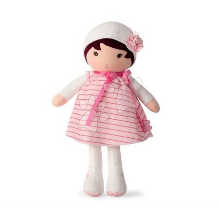 Punčke in dojenčki za deklice - Punčka za dojenčke Rose K Tendresse Kaloo 40 cm v črtasti oblekici iz nežnega tekstila v darilni embalaži