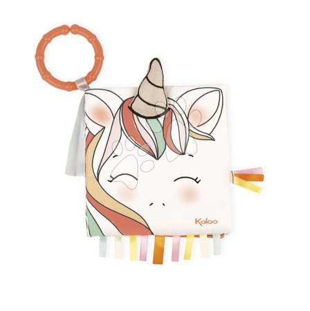 Igrače za k posteljici - Knjižica iz blaga samorog The happy Unicorn Activity Book Kaloo