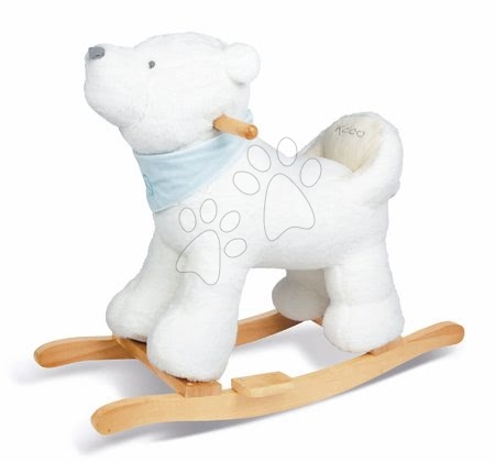 Jucării pentru bebeluși - Ursuleț balansoar de pluș Flocon Rocking Les Amis Kaloo 57 cm înălțime de la 12 la 36 luni