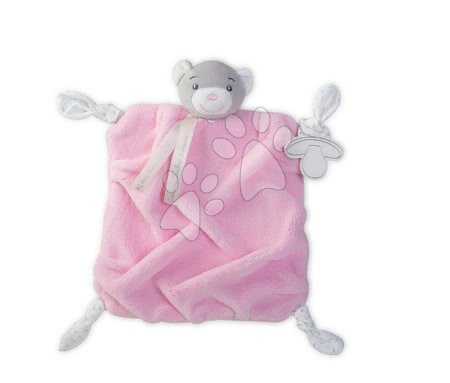 Hračky do postieľky  - Plyšový medveď na maznanie Plume Doudou Kaloo 20 cm v darčekovom balení pre najmenších ružový