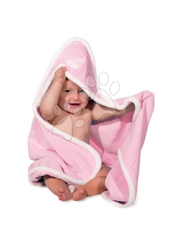 Detská hygiena - Osuška pre bábätko s medveďom Plume Kaloo s kapucňou ružová od 0 mesiacov_1