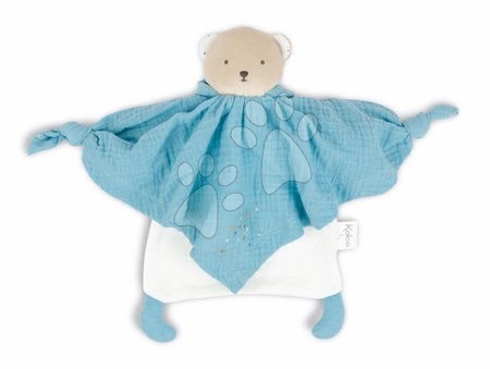 Hračky pre najmenších - Textilný medveď modrý Organic Cotton Doudou Bear Blue Kaloo